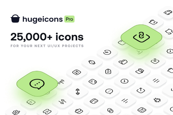Hugeicons Pro (v2.0) 25,000+ Icons
