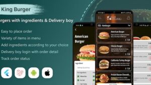 KING BURGER restaurant with Ingredients & delivery boy full android application v5.0 Full Applications