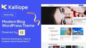 Kalliope (v1.5) Modern Blog WordPress Theme