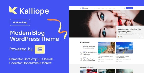 Kalliope (v1.5) Modern Blog WordPress Theme