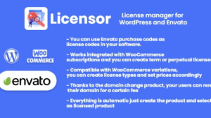 Licensor (v1.0.1) License manager for WooCommerce and Envato