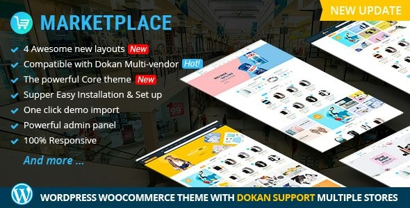 Marketplace (v3.8.5) WordPress Theme support Dokan Multi Vendors