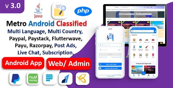 Metro Classified App v3.0 | Buy, sell app | website & Admin Panel | Payment Gateways | Membership