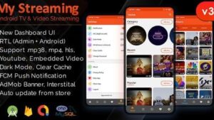 My Streaming (v1.5) Android App with Admin Panel (Android 14 Support)