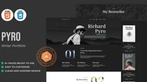 Pyro v1.0.0 Writer Portfolio HTML Template