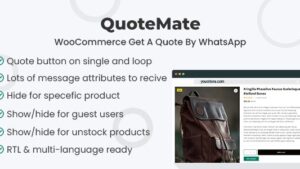 QuoteMate v1.0.1 WooCommerce Get A Quote By WhatsApp