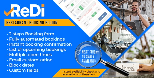 ReDi (v22.0919) Restaurant Booking plugin for WordPress