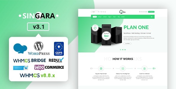 Singara v.3.1 Multipurpose Hosting with WHMCS WordPress Themes