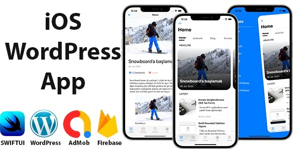 SwiftUI (v1.0) iOS WordPress App for Blog and News Site with AdMob, Firebase Push Notification and Widget