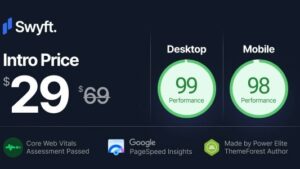 Swyft (v1.0.9) PageSpeed Optimized WordPress Blog Theme (Activated)