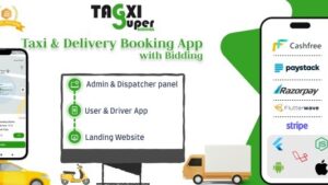 Tagxi Super Bidding (v1.12) Taxi + Goods Delivery Complete Solution With Bidding Option