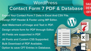 WordPress Contact Form 7 PDF, Google Sheet & Database (v3.0.0)