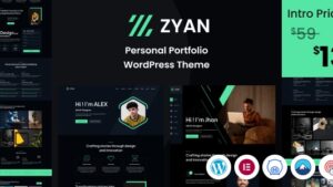 Zyan (version 26 April 2024) Personal Portfolio WordPress Theme