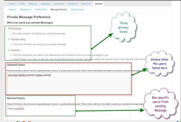 BuddyPress Message Privacy v.1.2.9
