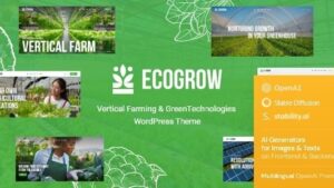 EcoGrow v1.7.0 Vertical Farming & Green Technologies Theme + AI