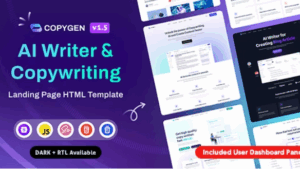CopyGen (v1.5.0) AI Writer & Copywriting Landing Page HTML Template