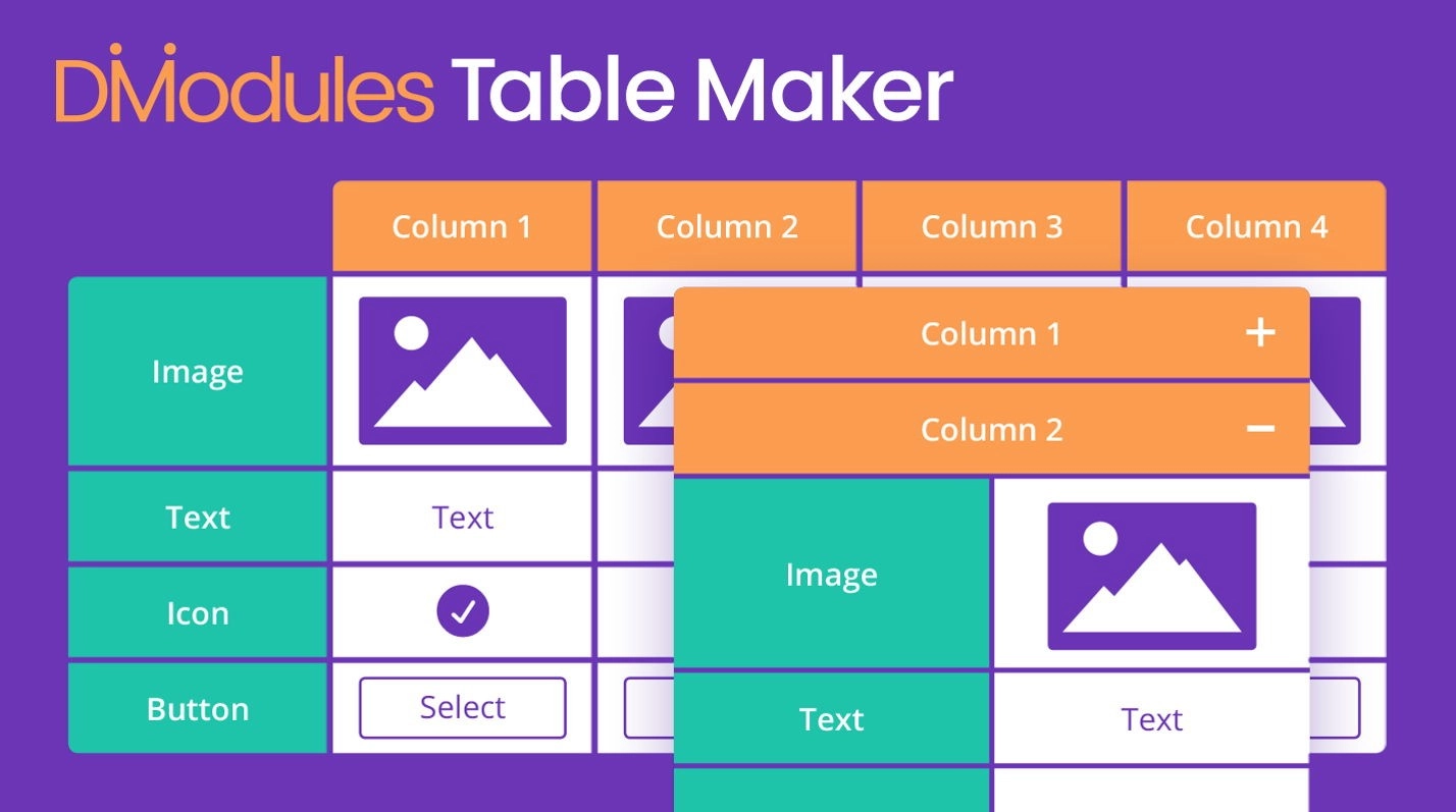 Divi Table Maker Modules – 为Divi Builder带来美观响应式表格 v2.0.1