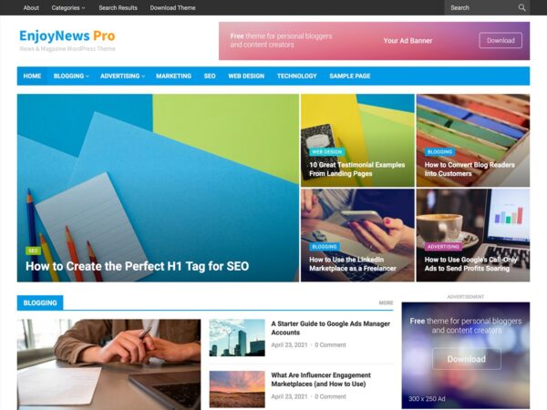 EnjoyNews Pro v1.1.6 WPEnjoy Theme