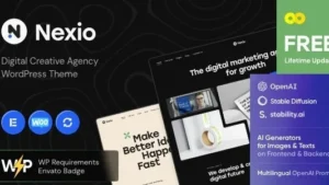 Nexio (v1.10.0) Digital Creative Agency WordPress Theme + AI