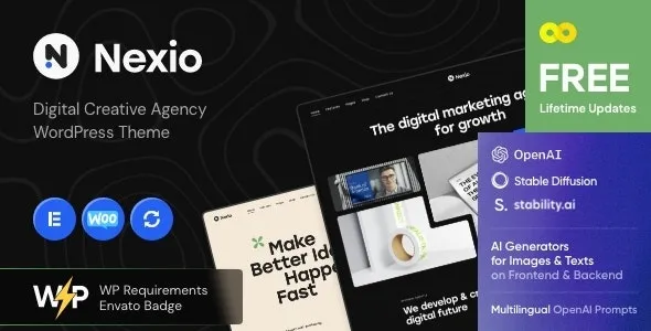 Nexio (v1.10.0) Digital Creative Agency WordPress Theme + AI