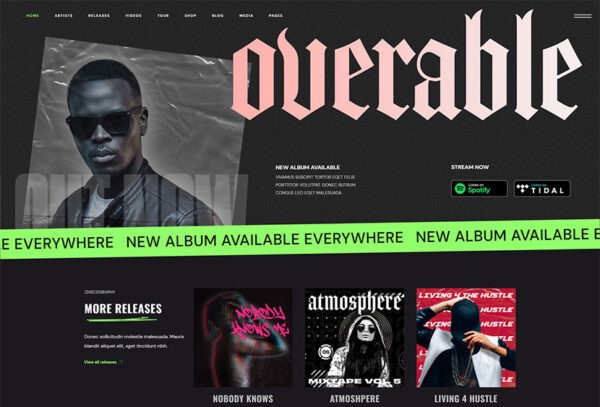 Overable v1.2.5 Professional Music WordPress Theme (Activated)