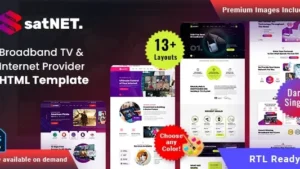 (v2.0) Satnet Broadband TV & Internet Provider HTML Template