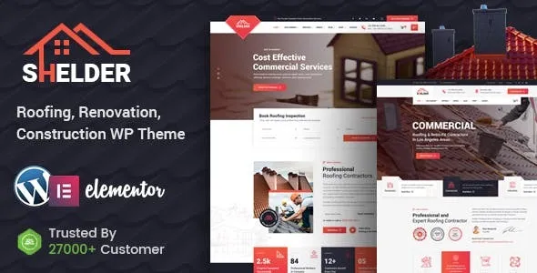Shelder (v2.4) Roofing Services WordPress Theme + RTL