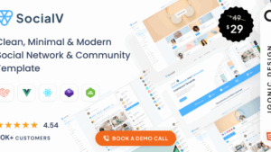 SocialV (v5.1.4) Vue 3, React Js, HTML Social Network & Community Bootstrap 5 Admin Template