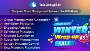 TeleGroupBot v1.6 Telegram Group Management Software (SaaS Platform)