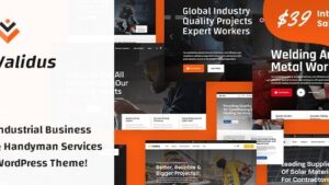 Validus v1.0 Industrial Business & Handyman Services WordPress Theme