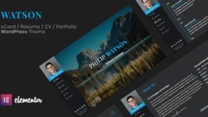 Watson (v2.5.0) Resume WordPress Theme