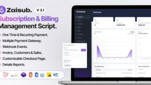 Zaisub v3.2 - Subscription & Billing Management Laravel Script.
