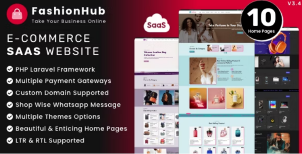 Fixed* FashionHub SaaS (v3.6) eCommerce Website Builder For Seamless Online Business