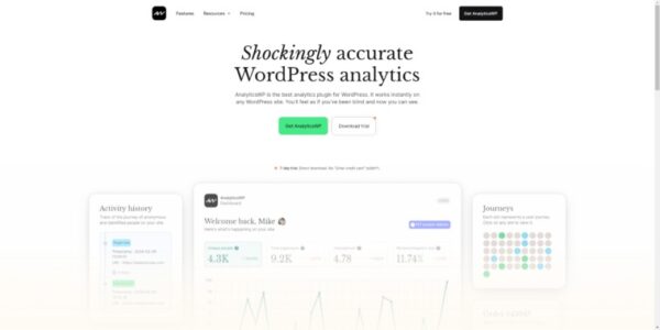 AnalyticsWP (v2.2.0) #1 WordPress Analytics Plugin (Activated)