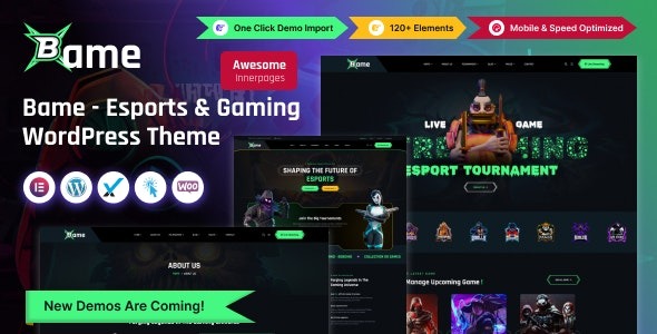 Bame v1.0.0 eSports and Gaming WordPress Theme