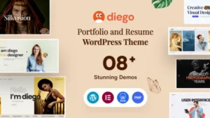 Diego (v1.1.6) Creative Personal Portfolio & Resume WordPress Theme