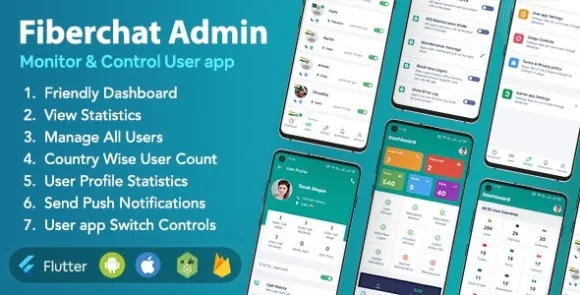 Fiberchat ADMIN App (v1.0.20) Android & iOS | Control & Monitor Fiberchat User Whatsapp Clone App