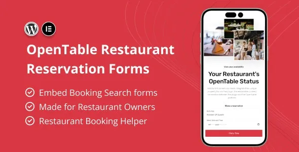 OpenTable Restaurant Reservation Forms for Elementor v1.0