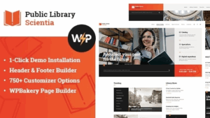 Scientia (v1.2.4) Public Library & Book Store Education WordPress Theme