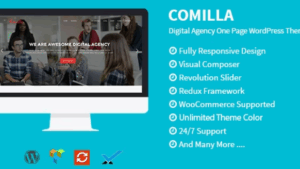 Comilla (v1.6) Digital Agency One Page WordPress Theme