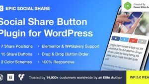 Epic Social Share Button (v1.0.3) for WordPress & Add Ons for Elementor & WPBakery Page Builder