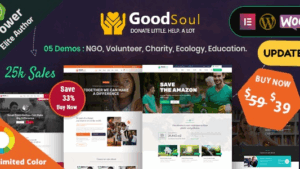 GoodSoul (v2.7) Charity & Fundraising WordPress Theme