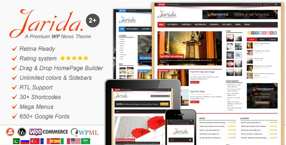 Jarida (v2.4.8) Responsive WordPress News, Magazine, Blog