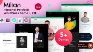 Milian v.3.2 Personal Portfolio Elementor WordPress
