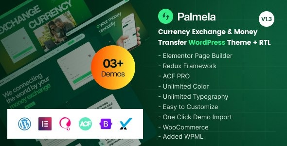 Palmela v1.5 Online Banking & Money Transfer WordPress Theme (Activated)