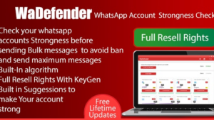 WaDefender (v3.0.0) WhatsApp Account Strongness Checker for bulk sending - Full Reseller Rights