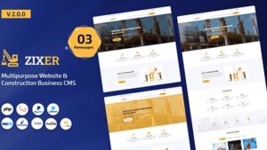 Zixer v2.0.0 Multipurpose Website & Construction Business Company CMS