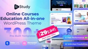 Activated* HiStudy (v3.0.8) Online Courses & Education WordPress Theme