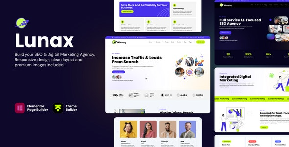 Lunax (v6.3) Digital Marketing Agency & SEO WordPress Theme