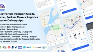PoketPorter (v1.3) Transport Goods, Parcel, Packers Movers, Logistics & Courier Delivery App Full Solution